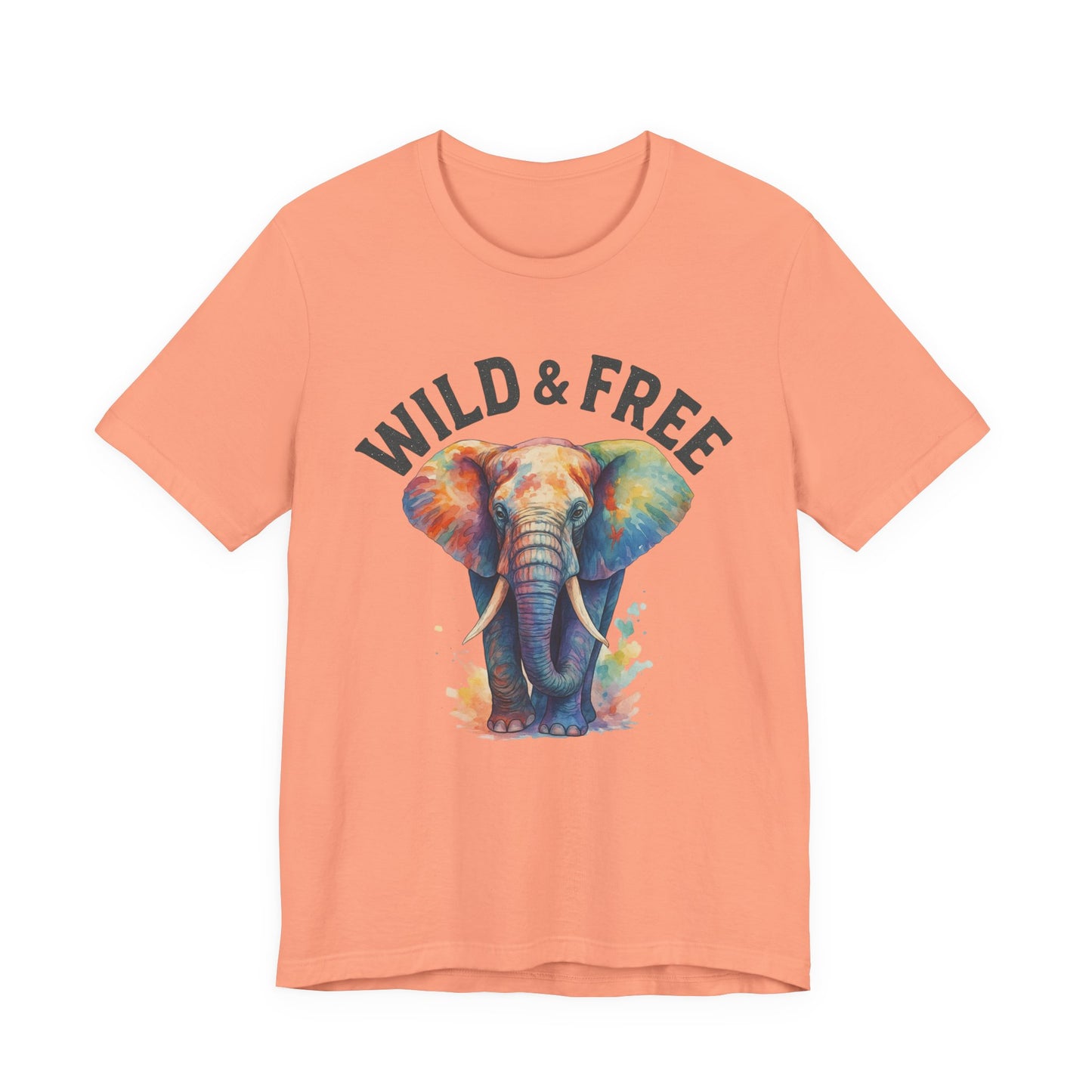 Wild & Free Elephant Tee, Unisex Short Sleeve T-Shirt for Nature Lovers, Bohemian Style Gift, Eco-Friendly Apparel, Adventure Shirt