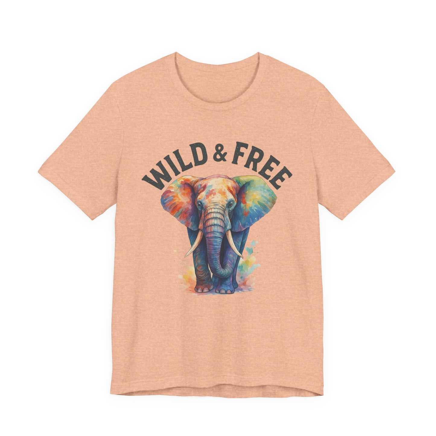 Wild & Free Elephant Tee, Unisex Short Sleeve T-Shirt for Nature Lovers, Bohemian Style Gift, Eco-Friendly Apparel, Adventure Shirt