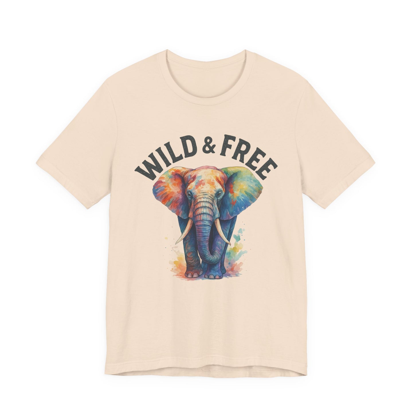 Wild & Free Elephant Tee, Unisex Short Sleeve T-Shirt for Nature Lovers, Bohemian Style Gift, Eco-Friendly Apparel, Adventure Shirt