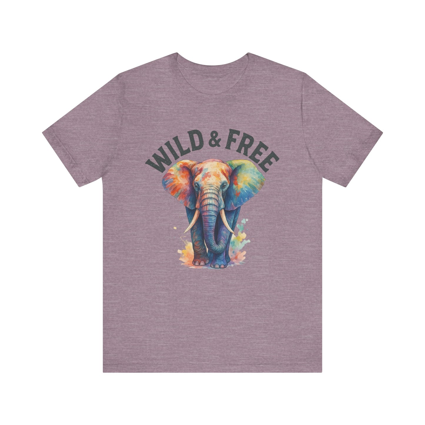 Wild & Free Elephant Tee, Unisex Short Sleeve T-Shirt for Nature Lovers, Bohemian Style Gift, Eco-Friendly Apparel, Adventure Shirt
