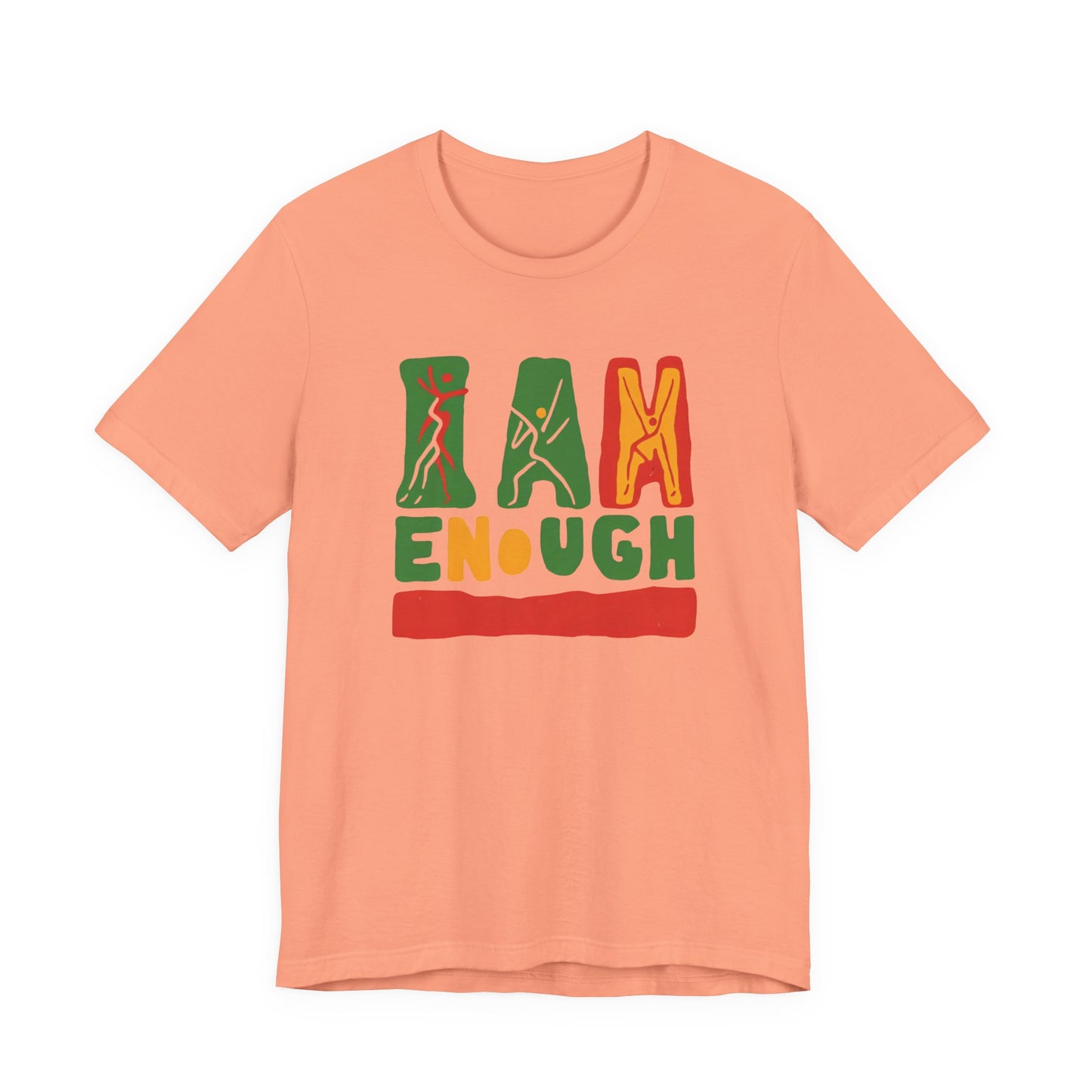 'I AM ENOUGH' Tee in Abstract in African Colors