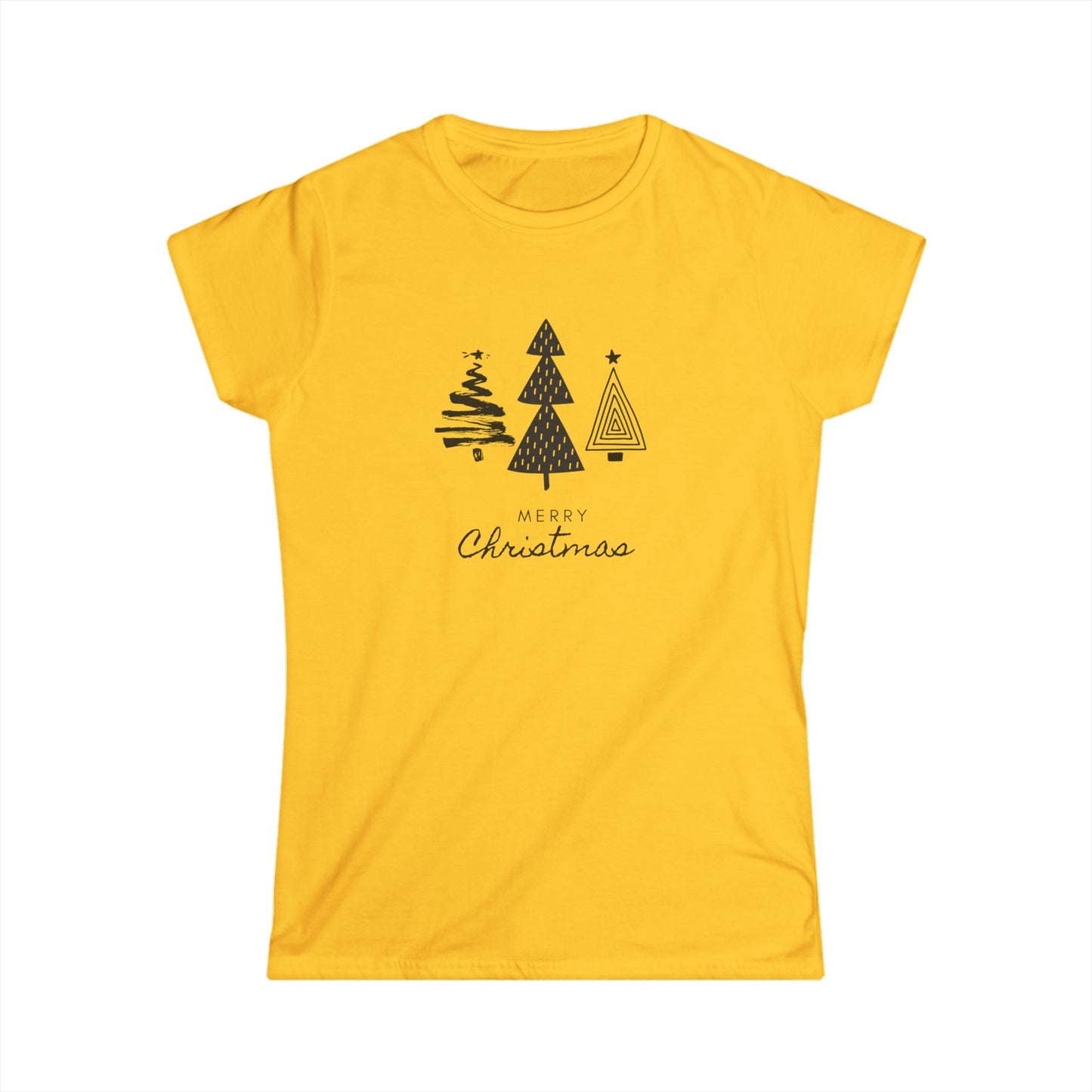 Women's Tee - Monochromatic 3-Christmas Trees Design