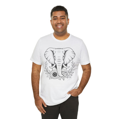 Elephant & Floral Strength T-Shirt — "Strength Meets Beauty"