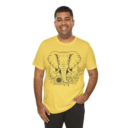 Elephant & Floral Strength T-Shirt — "Strength Meets Beauty"
