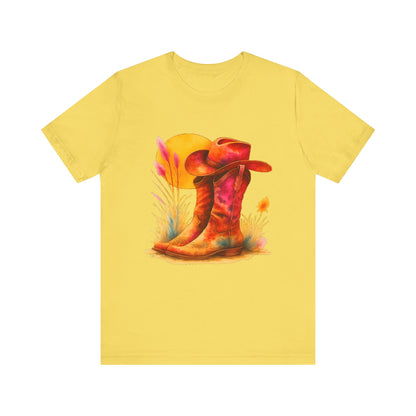 Western Enthusiast Tee - Boots and Hat Design