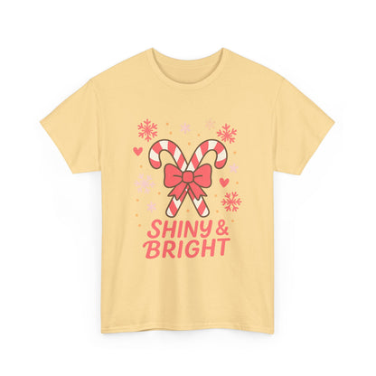 Candy Cane Christmas Tee, Holiday Shirt, Festive Unisex Cotton Tee, Merry and Bright T-Shirt, Gift for Christmas, Winter Apparel