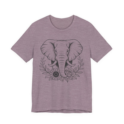 Elephant & Floral Strength T-Shirt — "Strength Meets Beauty"