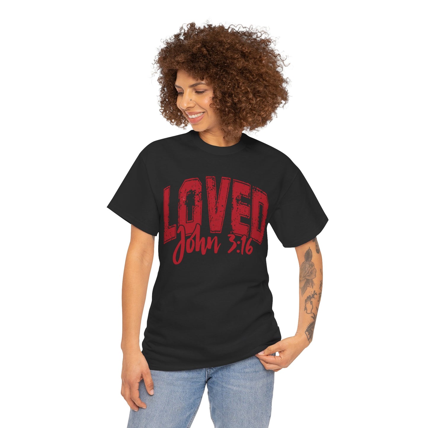 Loved T-Shirt with John 3:16 Scripture Reference
