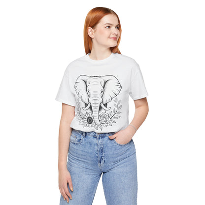 Elephant & Floral Strength T-Shirt — "Strength Meets Beauty"