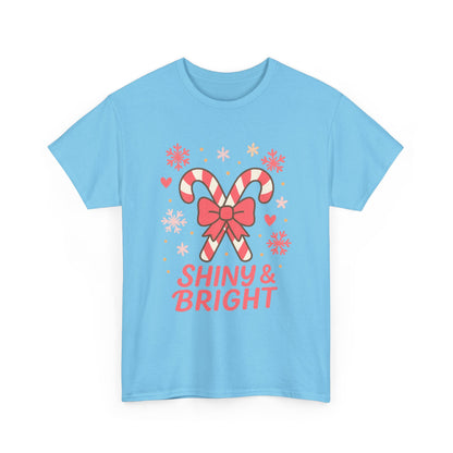 Candy Cane Christmas Tee, Holiday Shirt, Festive Unisex Cotton Tee, Merry and Bright T-Shirt, Gift for Christmas, Winter Apparel
