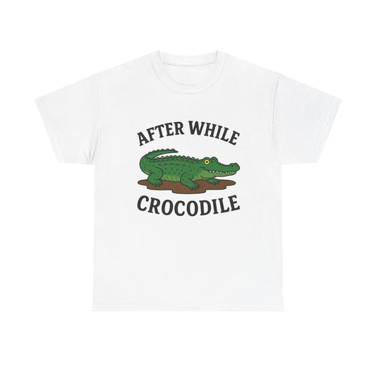 Crocodile Unisex Tee - After while, crocodile - Cute Minimalist Design