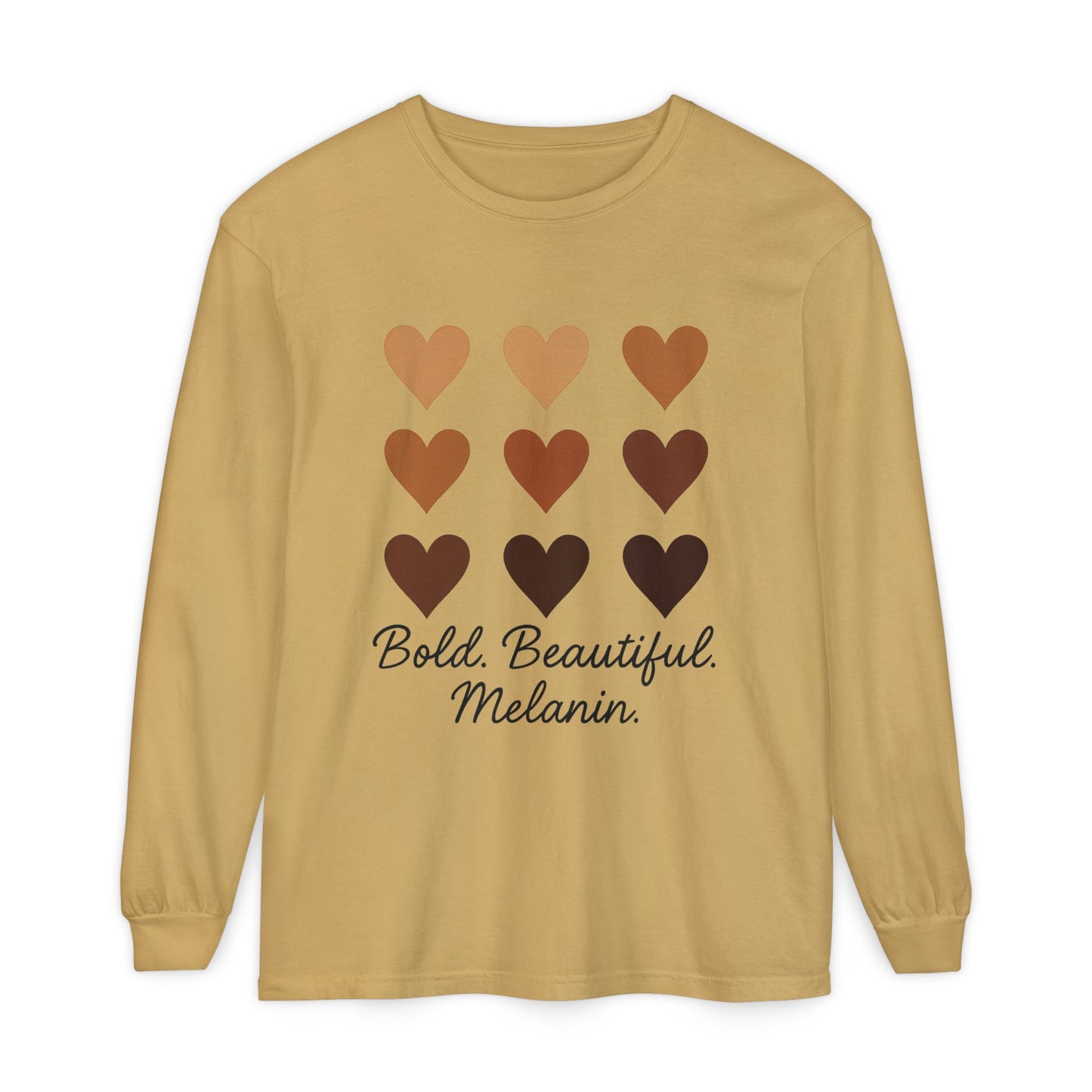 Unisex Long Sleeve T-Shirt - Bold, Beautiful Melanin - Celebrate Diversity, Perfect for Everyday Wear, Gift for Friends and Family