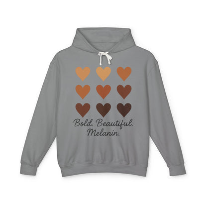 Bold Beautiful Melanin Lightweight Hoodie - Unisex, Sweatshirt Gift, Black History Month, Inclusive Fashion, Cozy Contribution