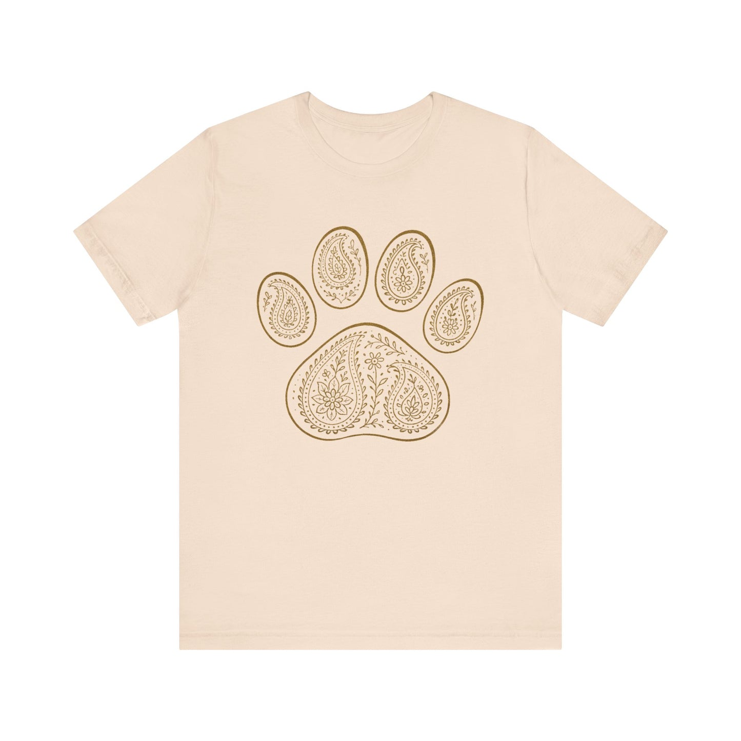 Gold Paisley Paw Print Tee