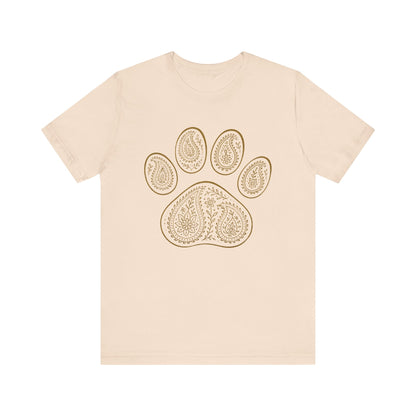 Gold Paisley Paw Print Tee