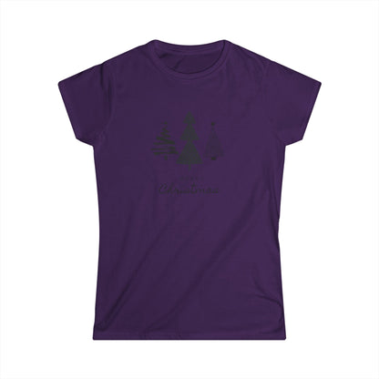 Women's Tee - Monochromatic 3-Christmas Trees Design