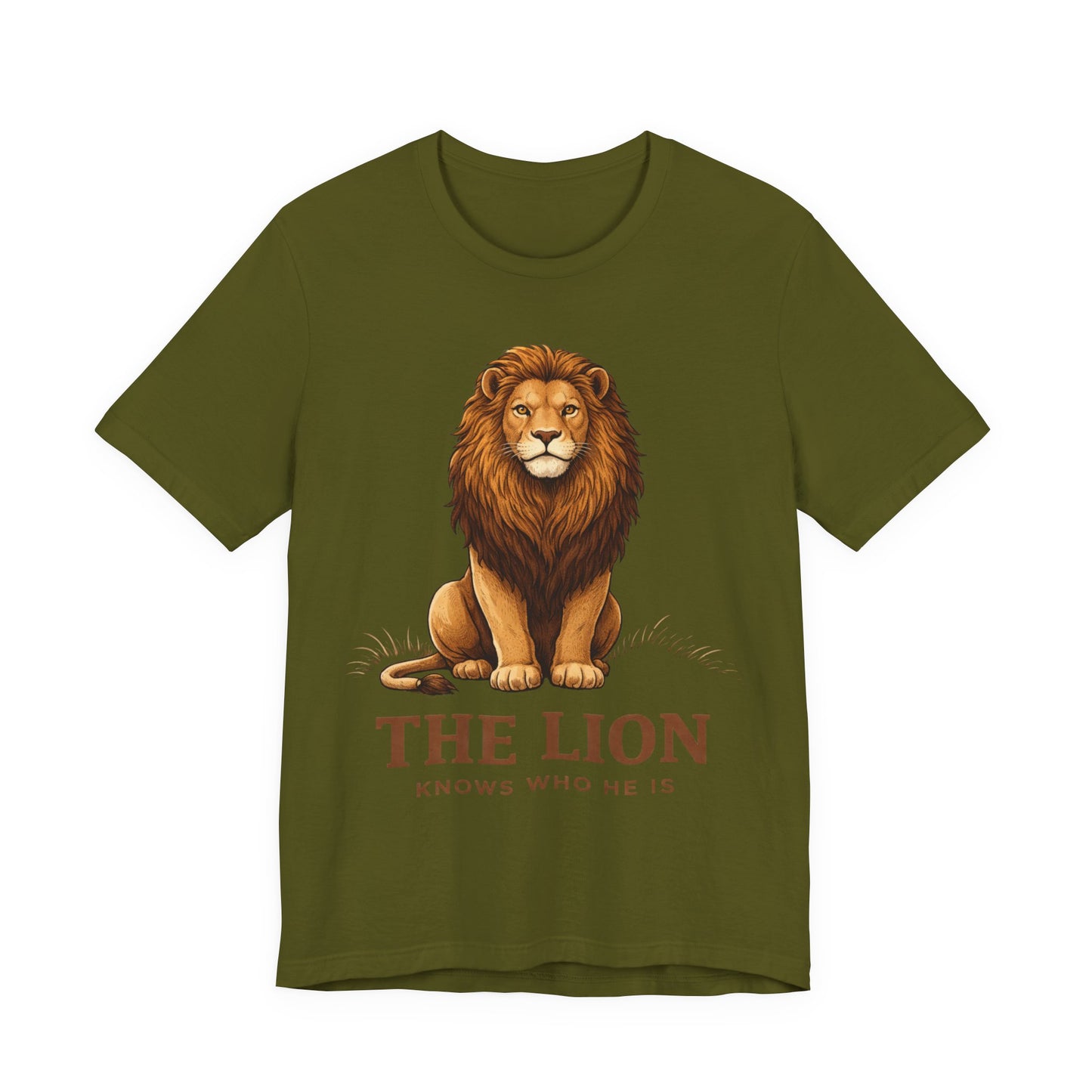 The Lion Knows Who He Is Tee — Confident Identity Lion Graphic Shirt
