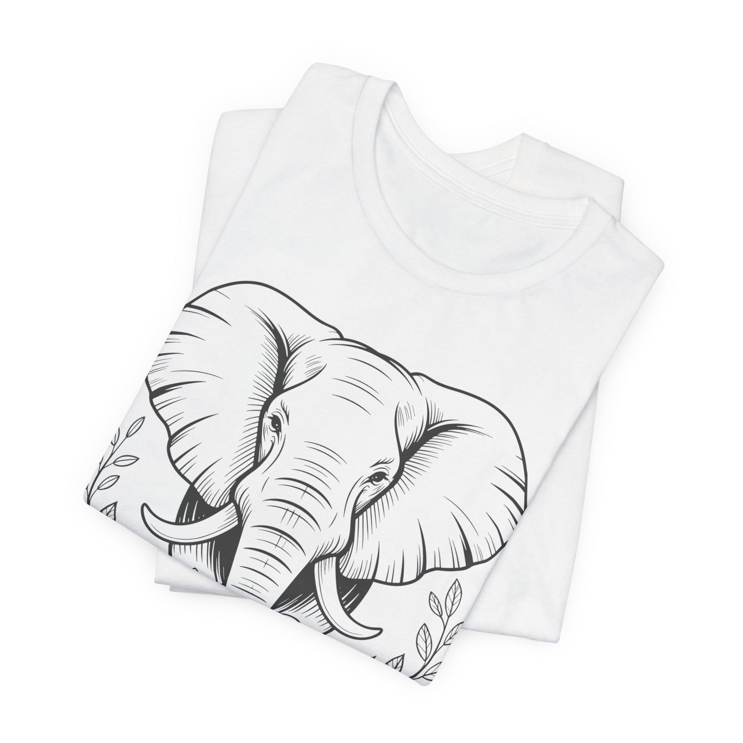 Elephant & Floral Strength T-Shirt — "Strength Meets Beauty"