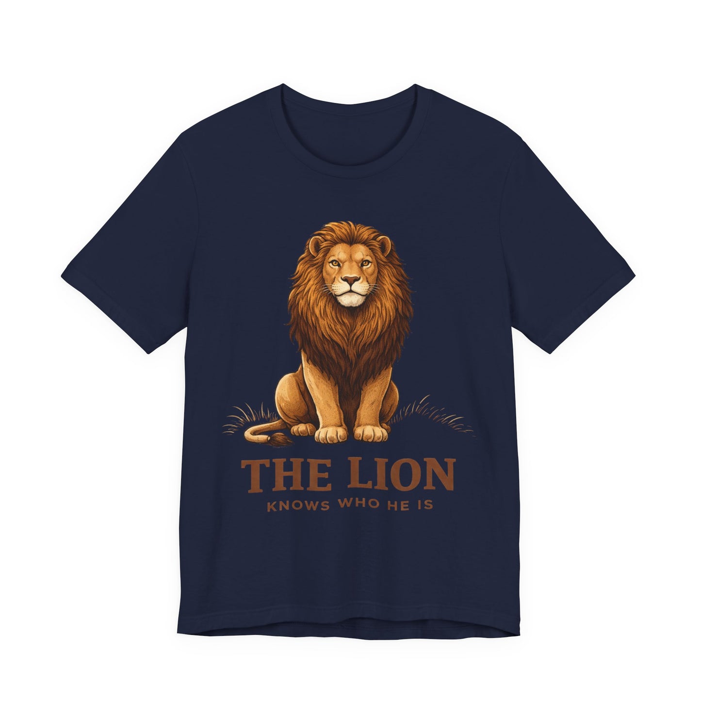 The Lion Knows Who He Is Tee — Confident Identity Lion Graphic Shirt