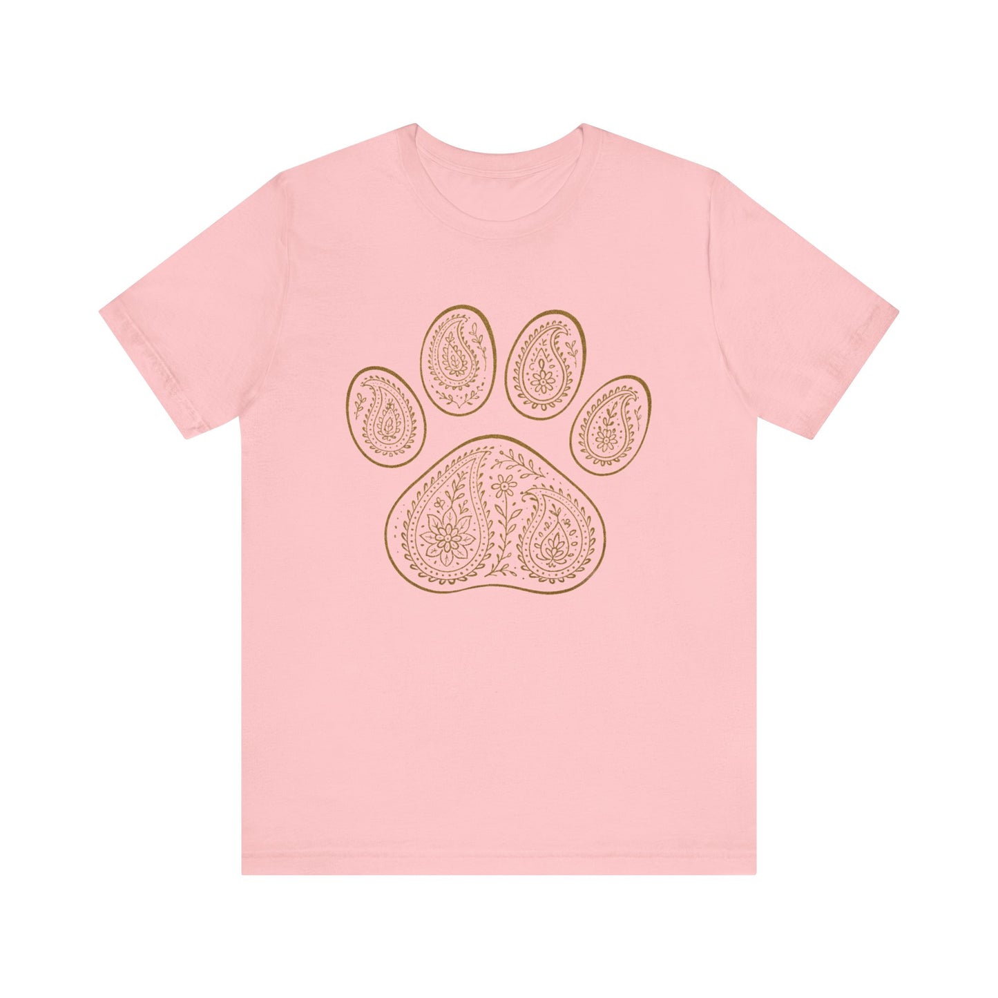 Gold Paisley Paw Print Tee
