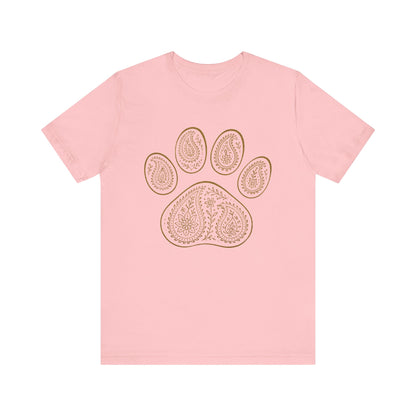 Gold Paisley Paw Print Tee