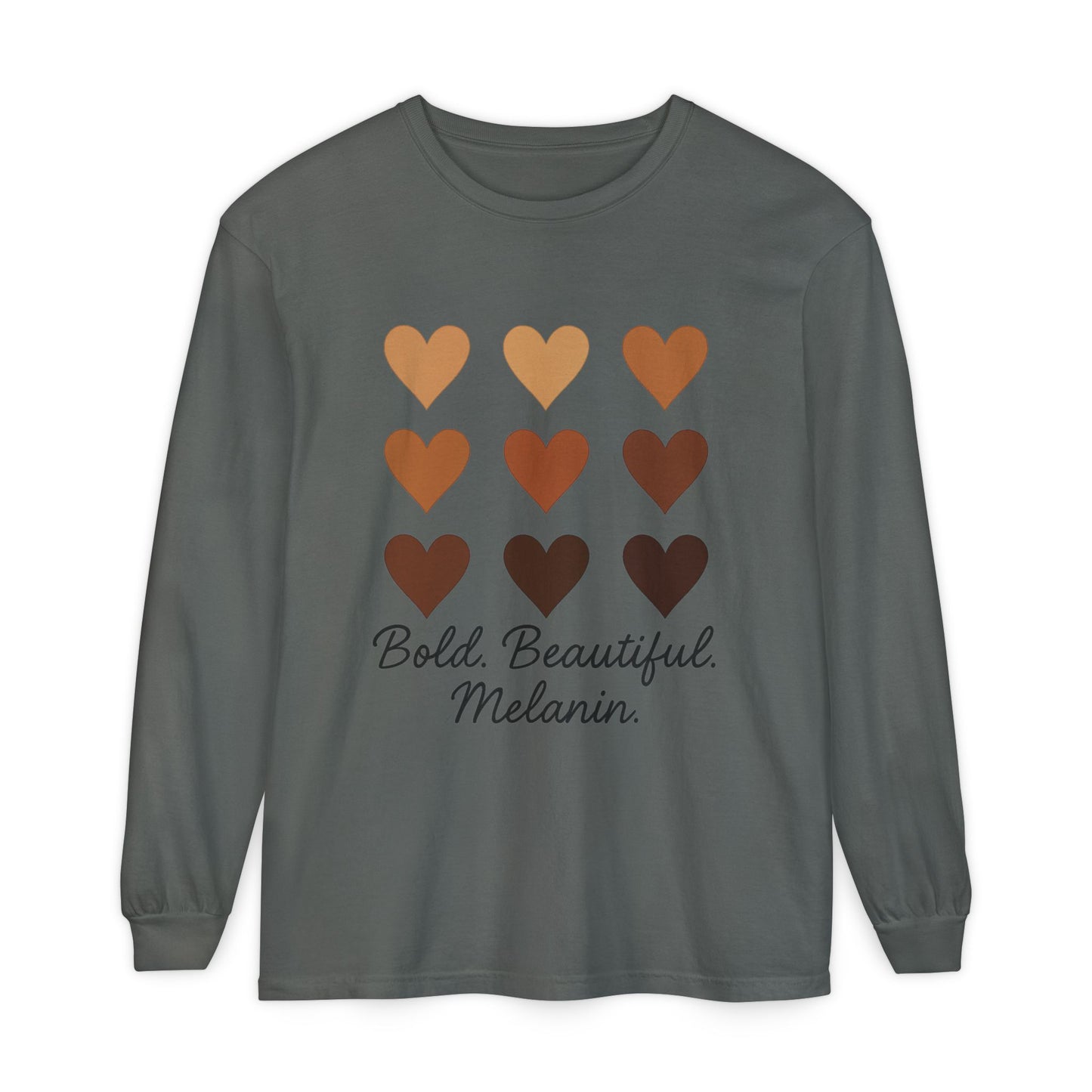 Unisex Long Sleeve T-Shirt - Bold, Beautiful Melanin - Celebrate Diversity, Perfect for Everyday Wear, Gift for Friends and Family