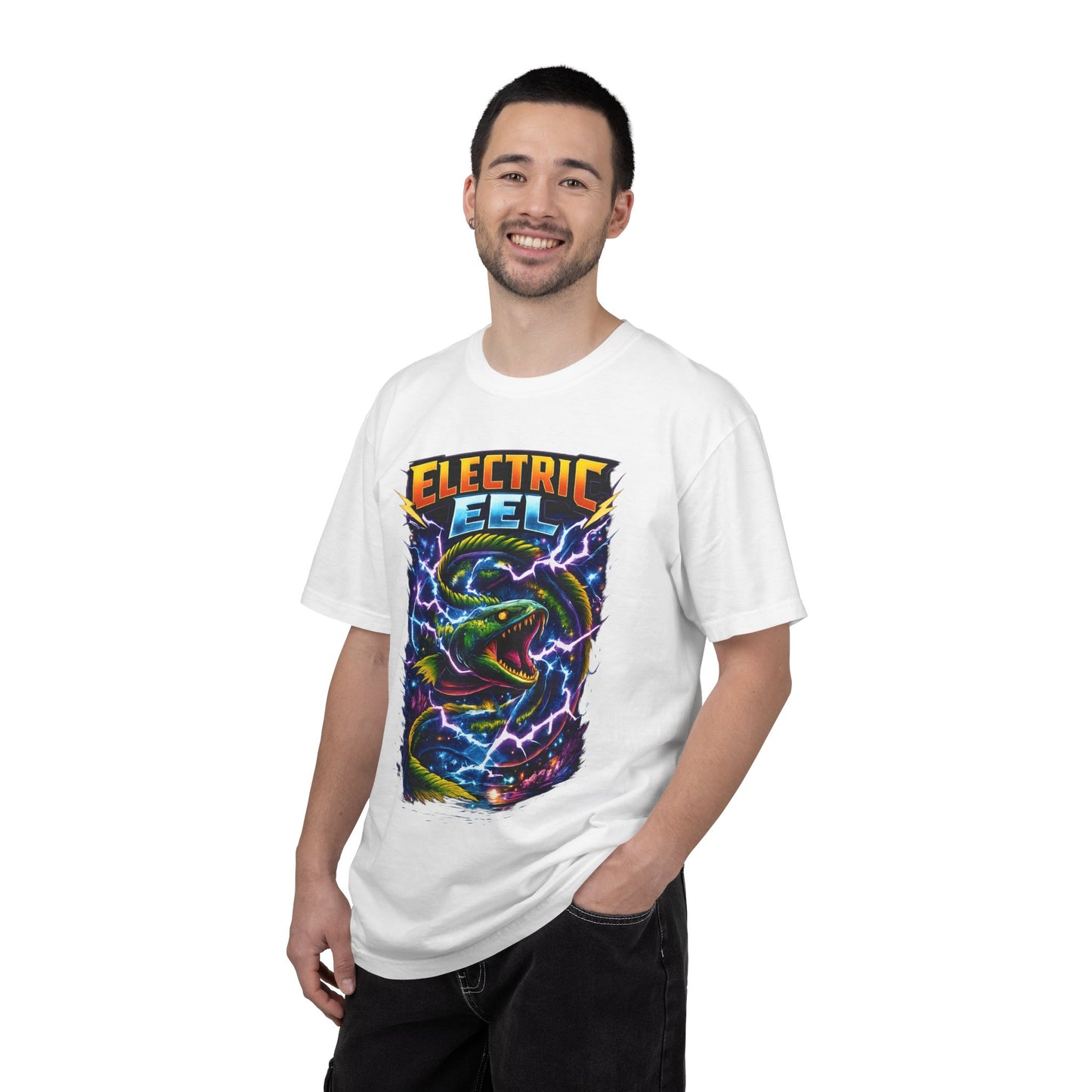 Electric Eel Graphic T-Shirt — Neon Lightning Ocean Tee