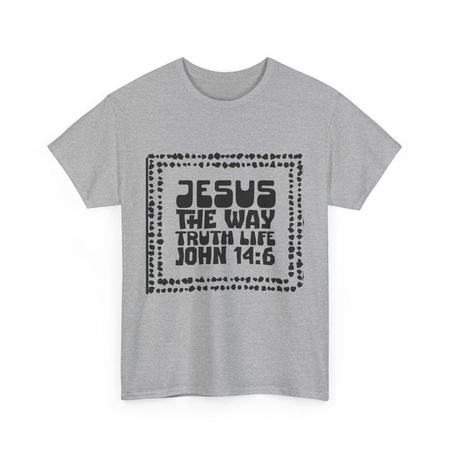Christian Unisex Tee with Hot Chunky Funky Letters and Abstract Beads - John 14:6