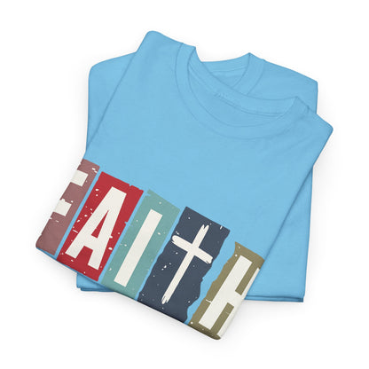Funky Christian Tee - Colorful FAITH Design - Hebrews 11:1