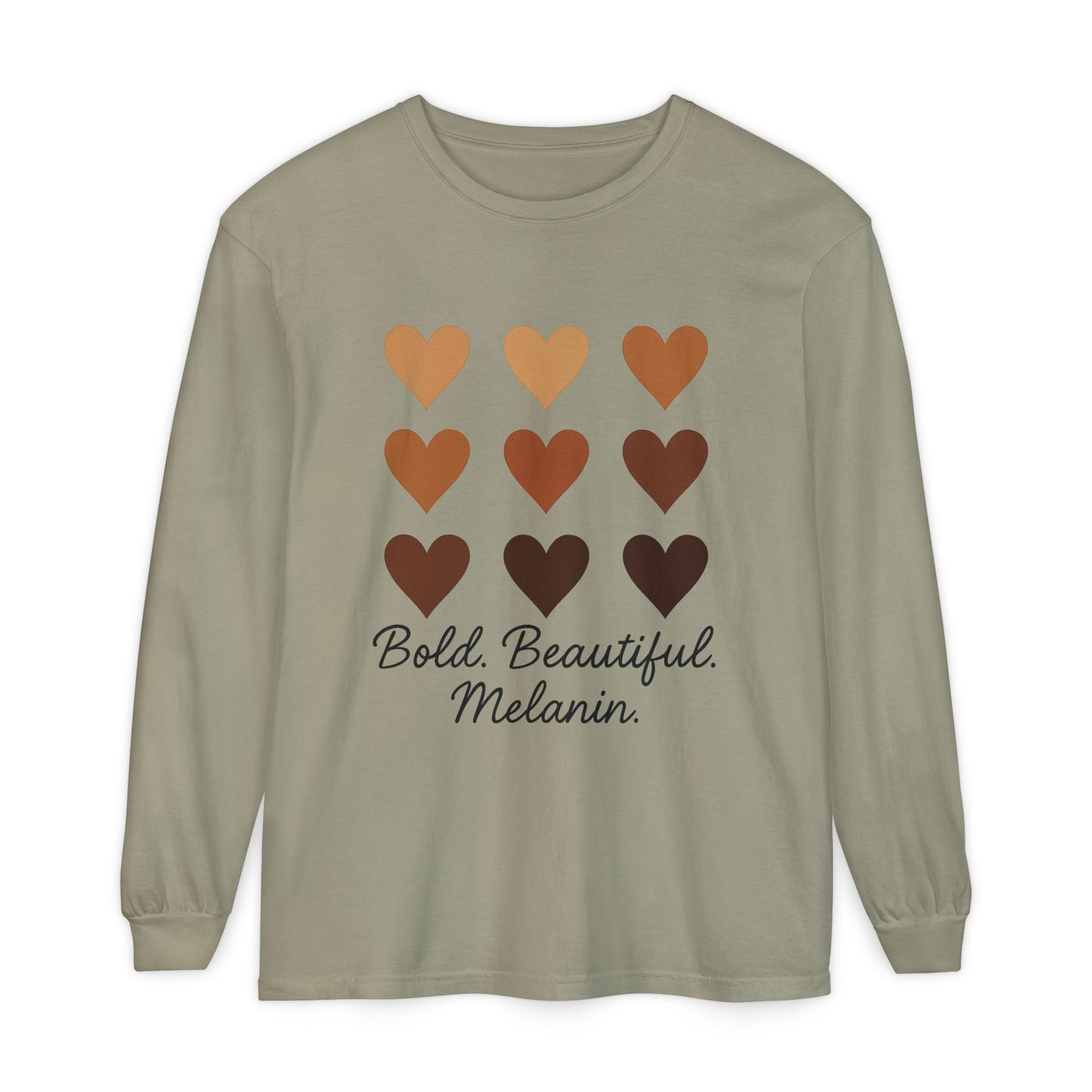 Unisex Long Sleeve T-Shirt - Bold, Beautiful Melanin - Celebrate Diversity, Perfect for Everyday Wear, Gift for Friends and Family