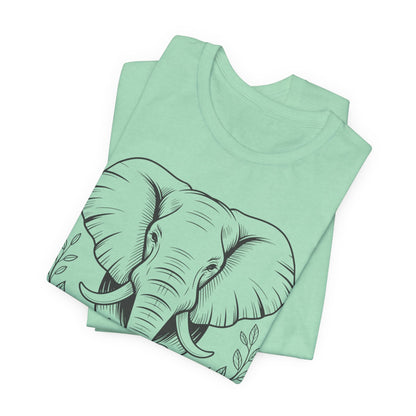 Elephant & Floral Strength T-Shirt — "Strength Meets Beauty"