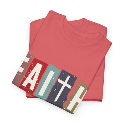 Funky Christian Tee - Colorful FAITH Design - Hebrews 11:1