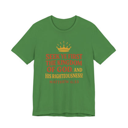 Unisex Tee Retro Style Matthew 6:33 Crown King of All Kings Scripture Shirt