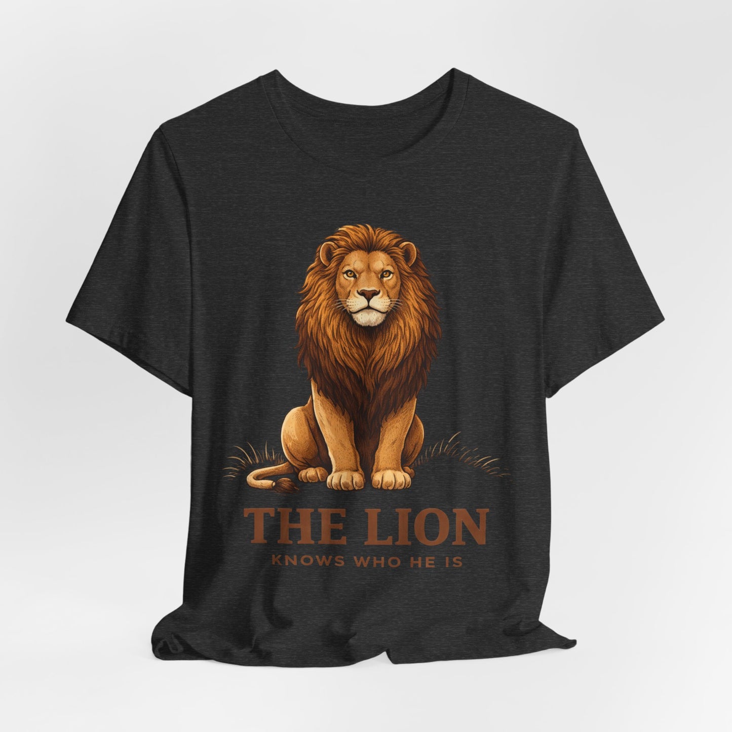 The Lion Knows Who He Is Tee — Confident Identity Lion Graphic Shirt