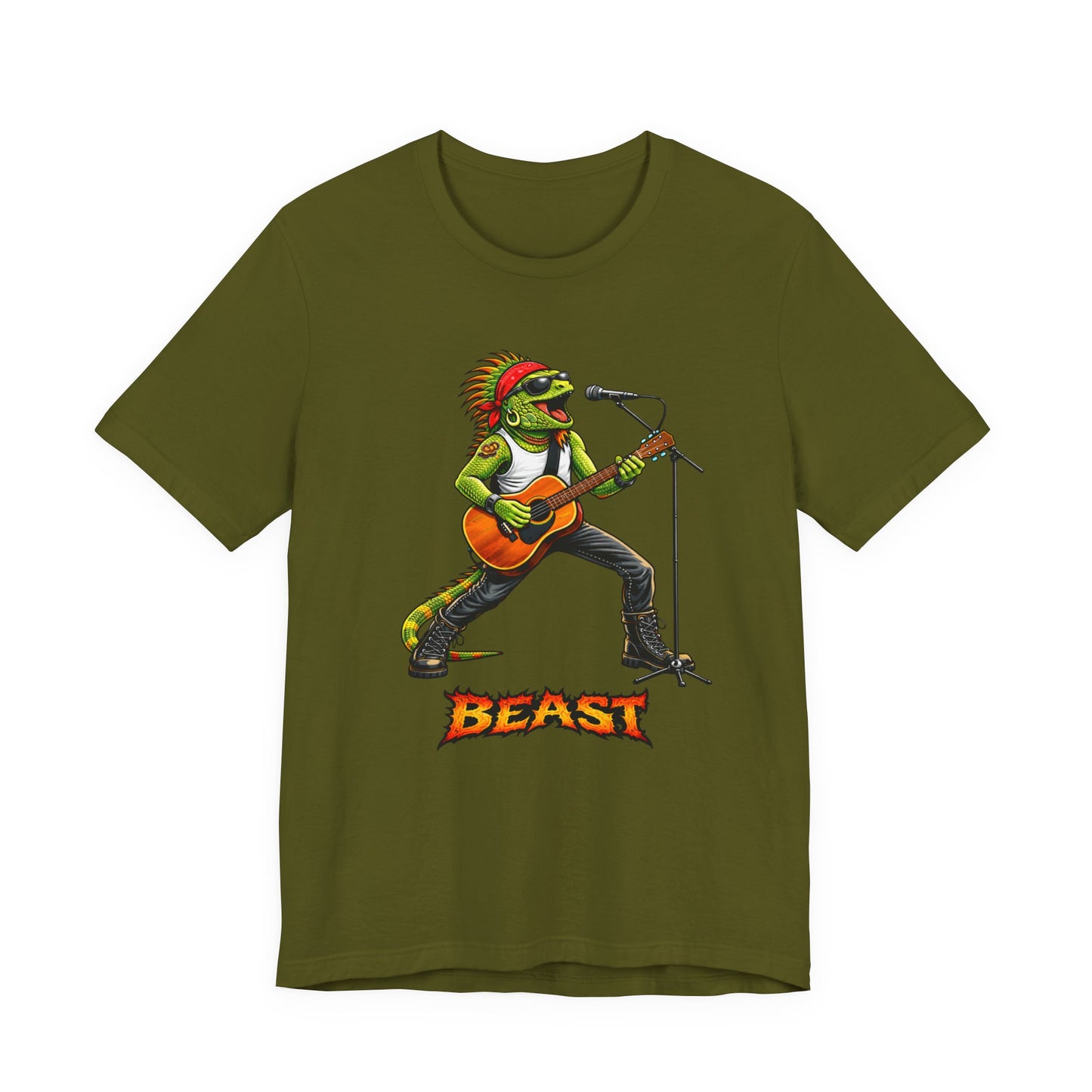 Rock Iguana Guitarist Tee — "Rock. Power. Presence." Beast Graphic Shirt