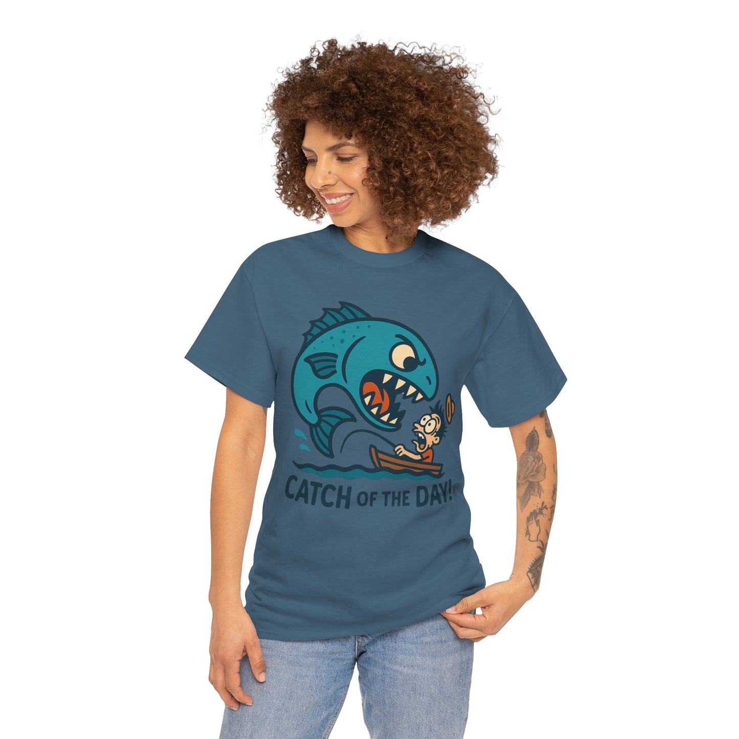 Fishing Cartoon Tee Shirt - Catch of the Day Unisex