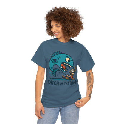 Fishing Cartoon Tee Shirt - Catch of the Day Unisex