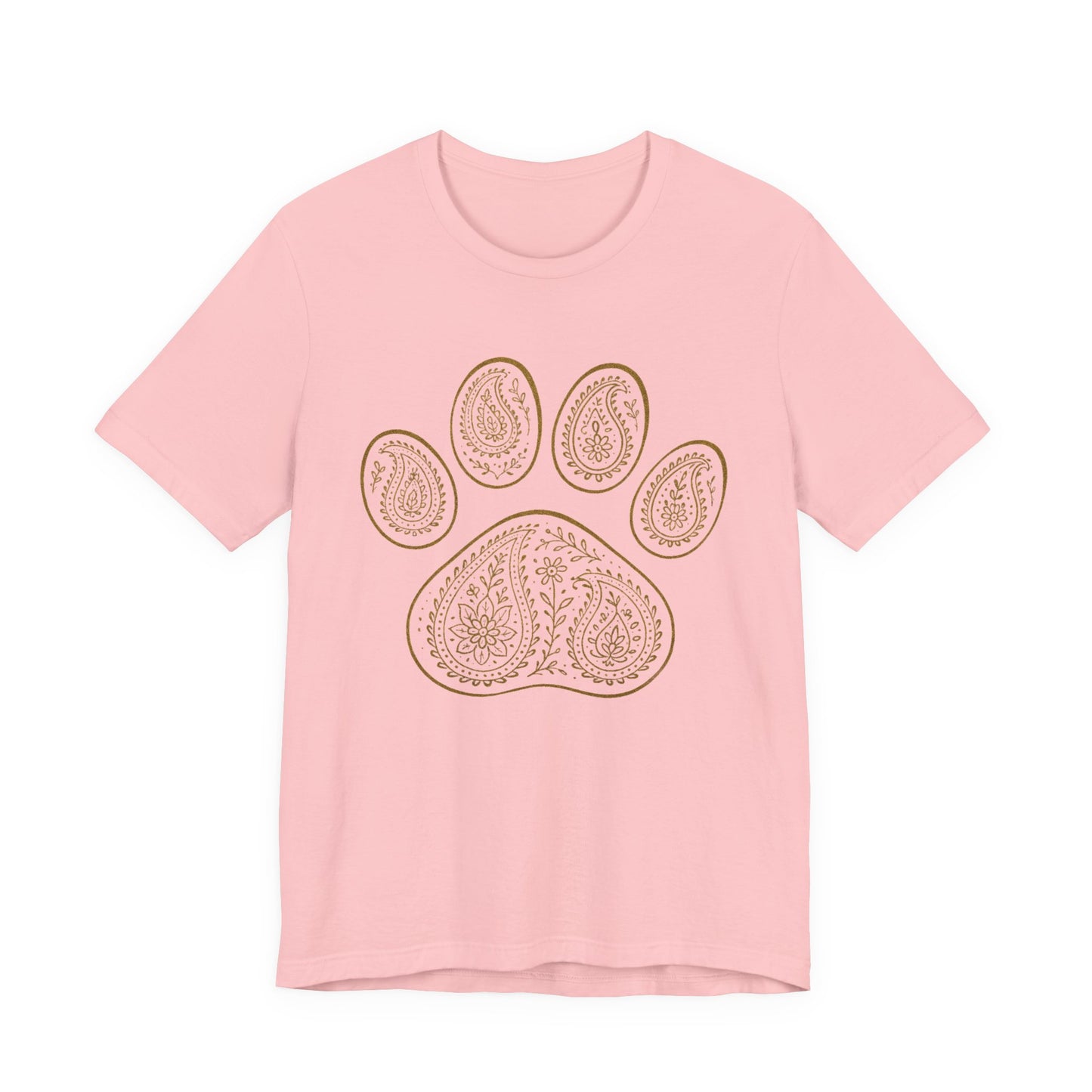 Gold Paisley Paw Print Tee