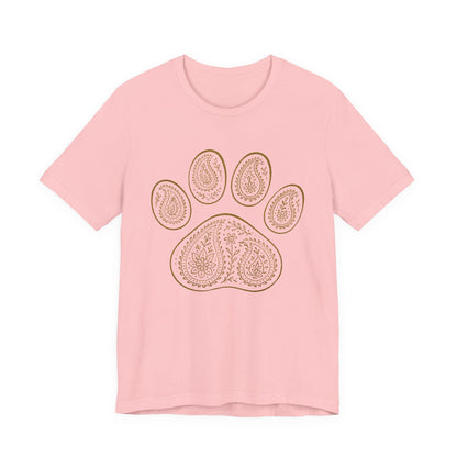 Gold Paisley Paw Print Tee