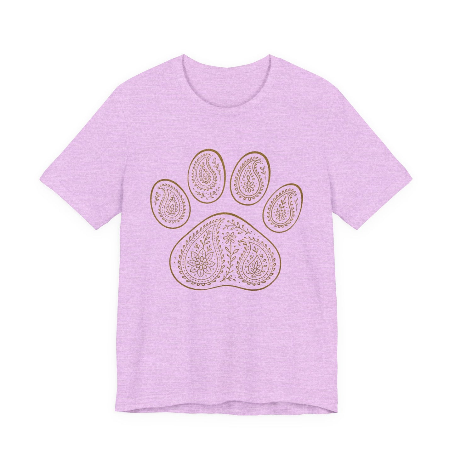 Gold Paisley Paw Print Tee