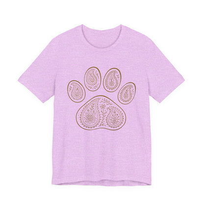 Gold Paisley Paw Print Tee
