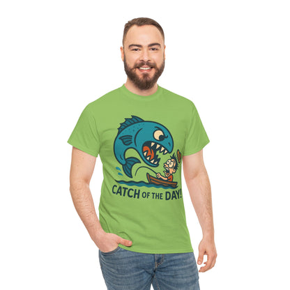 Fishing Cartoon Tee Shirt - Catch of the Day Unisex