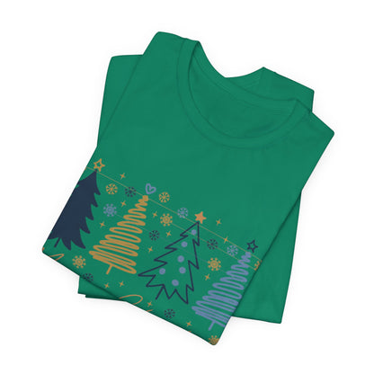 Christmas Tee with Abstract Trees