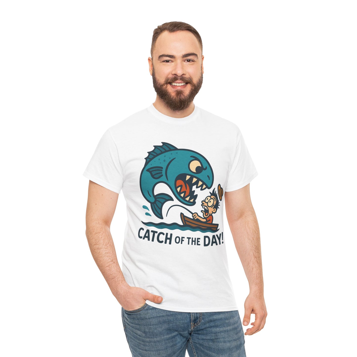 Fishing Cartoon Tee Shirt - Catch of the Day Unisex