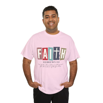 Funky Christian Tee - Colorful FAITH Design - Hebrews 11:1