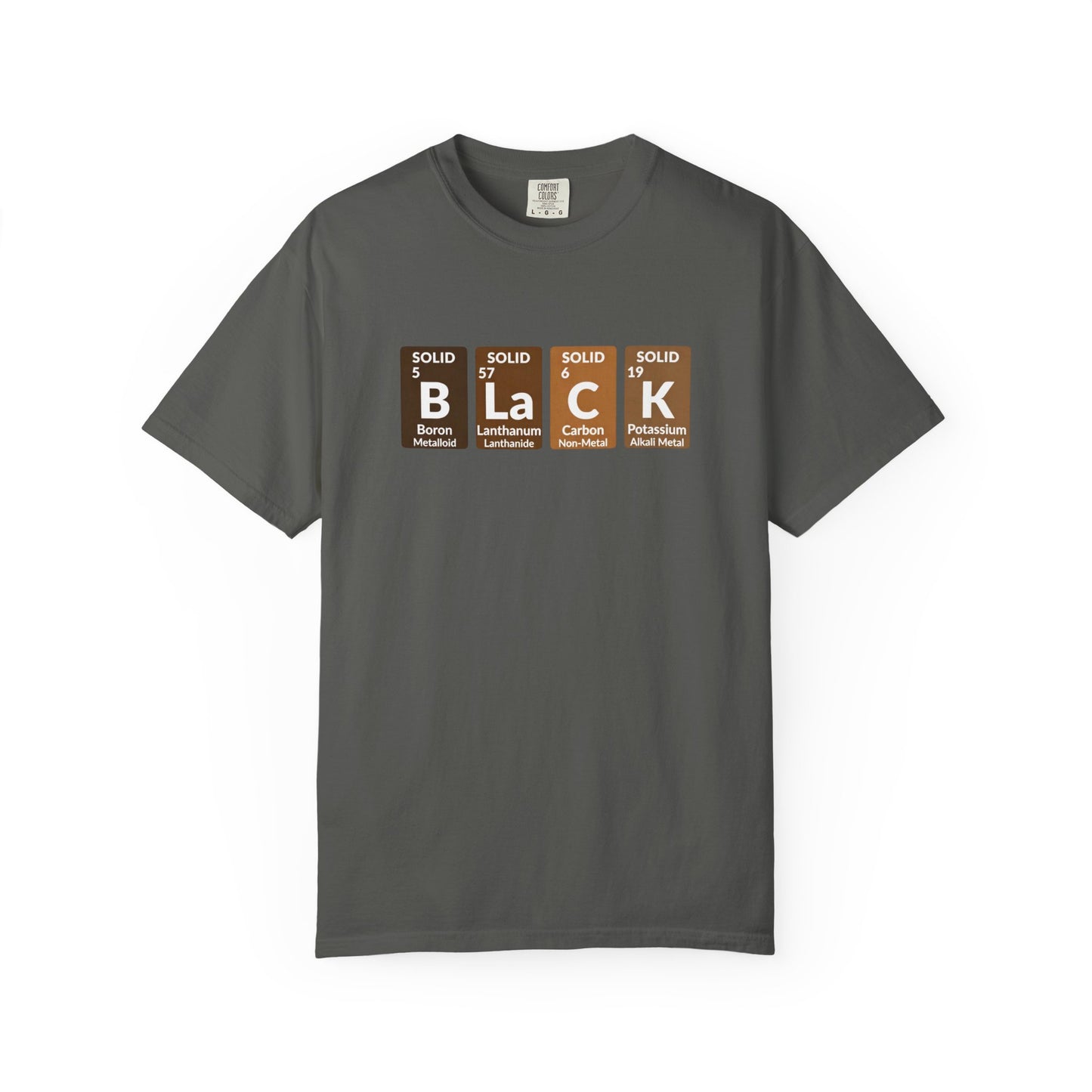 BLACK Tee — Elemental Periodic-Style Graphic T-Shirt