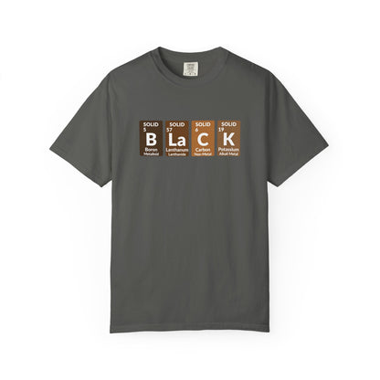 BLACK Tee — Elemental Periodic-Style Graphic T-Shirt