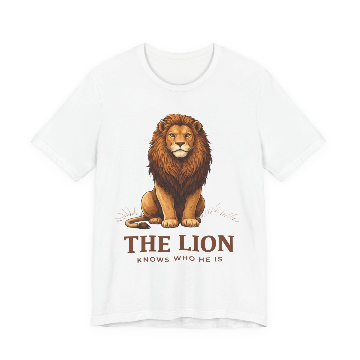 The Lion Knows Who He Is Tee — Confident Identity Lion Graphic Shirt