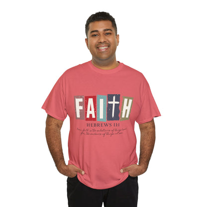 Funky Christian Tee - Colorful FAITH Design - Hebrews 11:1