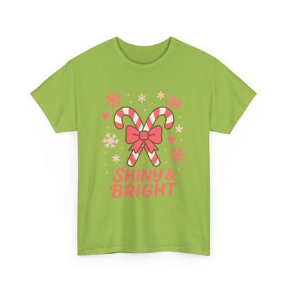 Candy Cane Christmas Tee, Holiday Shirt, Festive Unisex Cotton Tee, Merry and Bright T-Shirt, Gift for Christmas, Winter Apparel